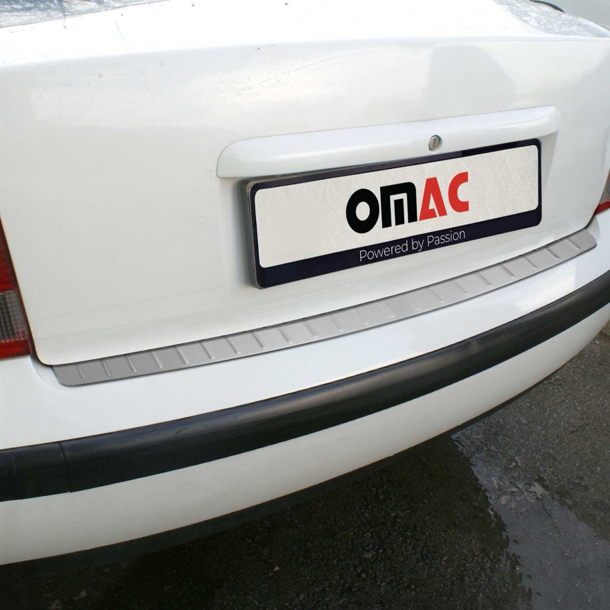 Volkswagen Passat B5.5 Bumper Sill Cover - Rear - Omac - S.Steel Brushed - Silver - '02-'05